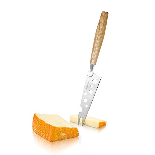 Boska Holland Cheese Knife w. European Oak Wood Handle, Cheesy Blade w. Forked Tip, 10 Year Guarantee, Life Collection - style: Semi Soft Cheesy Knife