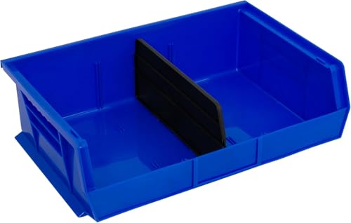 Akro-Mils 30255 AkroBins Plastic Storage Bins, Space-Saving Stackable Bins for Garage, Pantry, Craft Organization, 11" x 16" x 5", Blue, 6-Pack - color: Blue