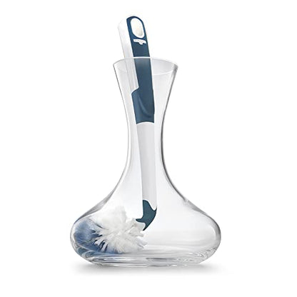 Unger 12.7” Flexible Glass and Bottle Scrub Brush, Extra-Long, Non-Scratch Cleaning Scrubber for Water Bottles, Travel and Coffee Mugs, Pitchers, Vases, Decanters, Glassware