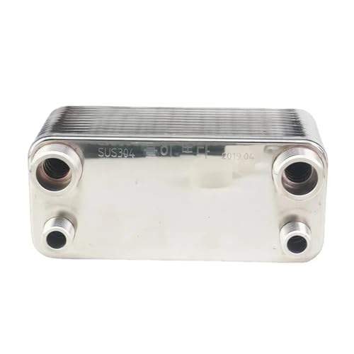 Female Thread Plate Wort Chiller Version 24 Plate Heat Exchanger Wort Chiller Cooler SUS304 Stainless Steel(3L4 INCH BSPT_BSPT) - size: 3L4 INCH BSPT_BSPT