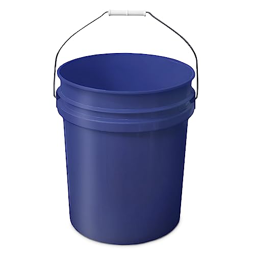 EconoHome 5-Gallon Dark Blue Bucket Pail Container Without Lid | Metal Handles with Plastic Grip for Easy Carrying | Easy Stack | Heavy-Duty Extra Durable | Food Grade | BPA Free - 2 Pack - color: Dark Blue, size: 2 Pack