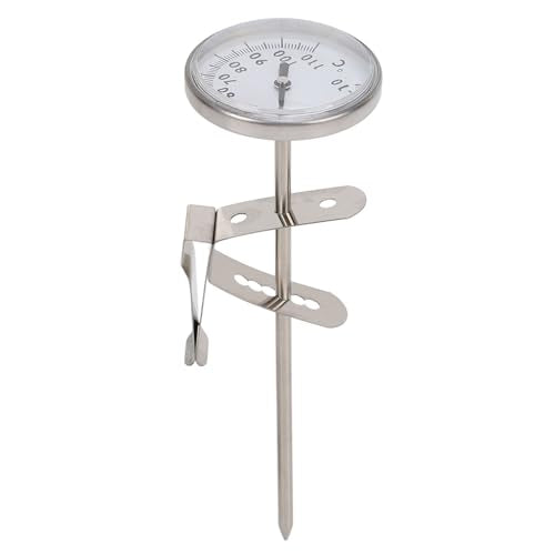 Mingzhe MILK THERMOMETER 4.6CM DIAL 12.5CM PROBE HIGH ACCURACY FAST READING POT THERMOMETER WITH BRACKET FROTHING MILK YOGURT COFFEE CHEESE MAKING
