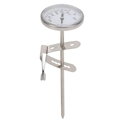 Mingzhe MILK THERMOMETER 4.6CM DIAL 12.5CM PROBE HIGH ACCURACY FAST READING POT THERMOMETER WITH BRACKET FROTHING MILK YOGURT COFFEE CHEESE MAKING