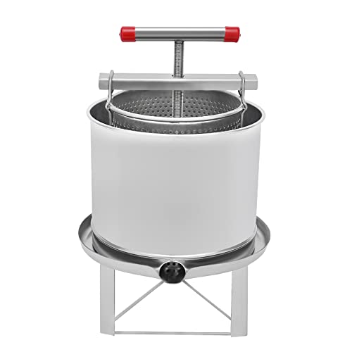 Large Bee Honey Press Extractor, Household Manual Honey Press Machine, Beeswax Presser 12.6L Stainless Steel Household Grape Fruit Juice Wine Making Equipment - size: 12.6L/532.6 Oz