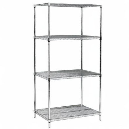 Quantum Storage Systems WR63-2130C Starter Kit Wire Shelves Chrome 4 Shelves 63" H x 30" W x 21" D - size: 63H x 30W x 21D