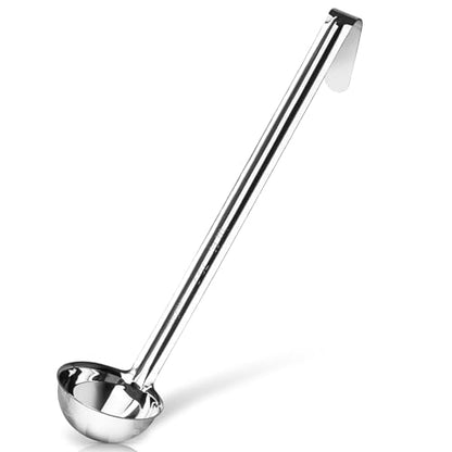 Stainless Steel Soup Ladle, 4 oz Metal Serving Spoon, Heat Resistant | Whysko Metal Ladles for Cooking and Serving Soups & Sauces, Commercial Grade for Restaurants & Catering, Dishwasher Safe - size: 2 Ounce