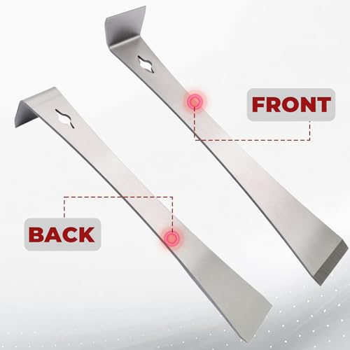 Litoexpe 2 Pcs 2 Sizes Stainless Steel Beekeeping Hive Scraper Tool Set, 10" and 6.7" Trim Puller Flat Pry Bar Scrapers for Beekeepers(Silver)