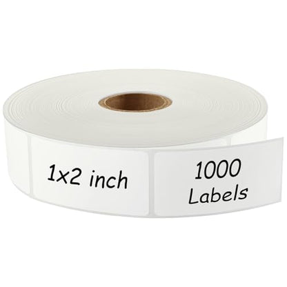 MaxGear 1000 Removable Freezer Labels 1x2 Inch | Waterproof Oil Resistant Stickers, No Residue for Food Containers, Pantry Jars, Organization Meal Prep, 1 Roll