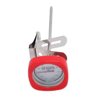 Instant Read Pocket Milk Frothing Thermometer with Clip, 304 Stainless Steel, Square Shape, Black, for Chocolate and Coffee Drinks (Red) - color: Red