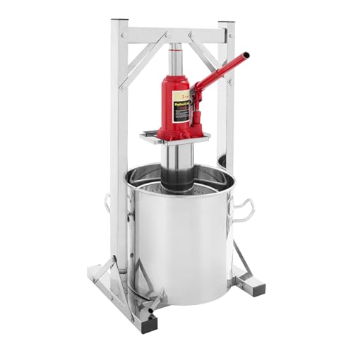 Fruit Wine Press,3 Ton Hydraulic Jack Press Extractor,2.64 Gallon Manual Wine Press Machine Kit,Stainless Steel Fruit Press for Home Winemaking Cider Cheese - size: 12L