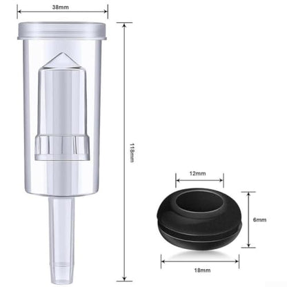 3-Piece Fermentation Airlock with Silicone Grommet, 2-Pack Brewing Air Lock for Beer Wine Kombucha Kimchi Cider Fermenting Supplies, PP Plastic, BPA Free Set