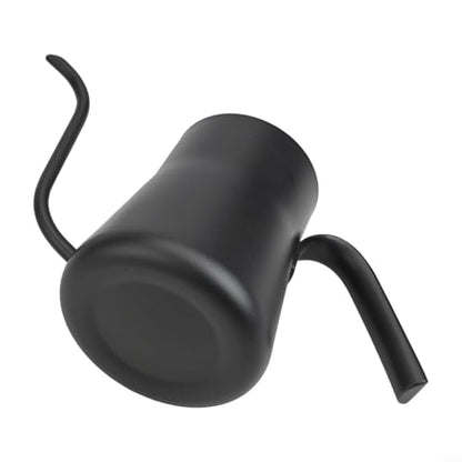 Gooseneck Pour Over for kettle 550ml with Thermometer, Stainless Steel Coffee Drip Pot for Stable Flow, Black for teapot Design