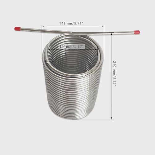 19M Wort Chiller 8mm Double Layer Stainless Steel Cooling Coil for Home and Jockey Box
