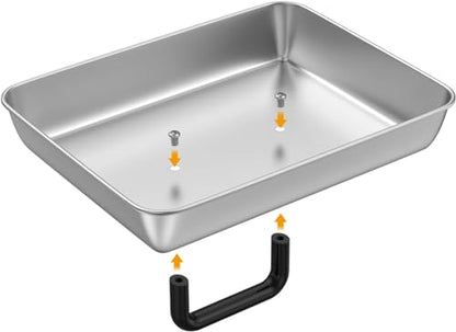 6.2" Burger Press & 14" Melting Dome Set for Blackstone Griddle Accessories | Food-grade stainless steel. Melts cheese fast, presses patties evenly. Easy to clean. Fits most flat top grills. - size: 6.2'' Burger Press+14'' Rectangular Dome-2PCS