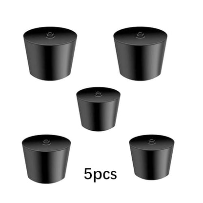 Laboratory Grade Rubber Stoppers, 5 Pieces Assorted Tapered Bungs Set, 8# Solid Black Round Rubbers Hole Plugs - size: 5pcs 8#