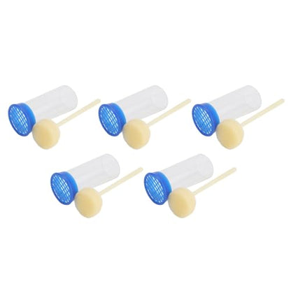 Walfront 5Pcs Queen Bee Marking Bottle, Queen Bee Marking Cage, Queen Bee Marking Bottle Soft Plunger Beekeeping Tackle, Tools for Beekeeping Gardening Potted Plants, Walfrontwzq5dggfmr