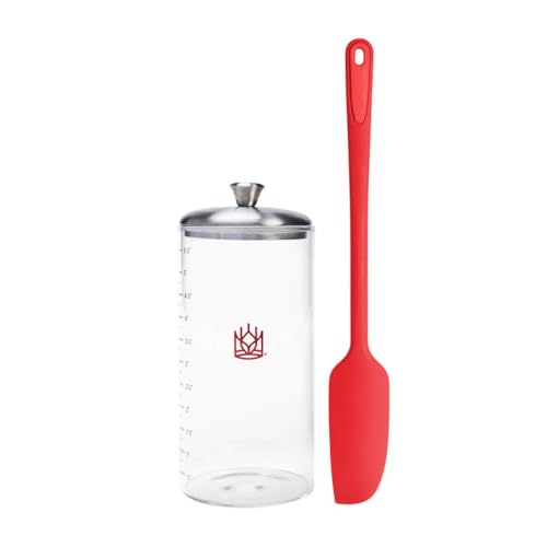 King Arthur Baking Company Petite Glass Sourdough Storage Crock With Lid And Spatula, Borosilicate Glass, 1-Pint Capacity - size: 1-Pint, Glass