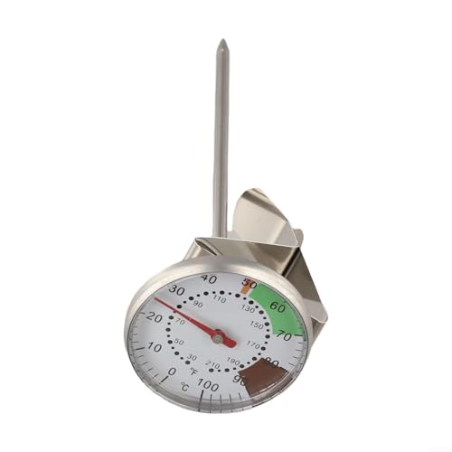 2 Pack Milk Frothing Thermometer Coffee Steel Probe Type with Clip Latte Chocolate from 30 to 210f Gadget Pitcher