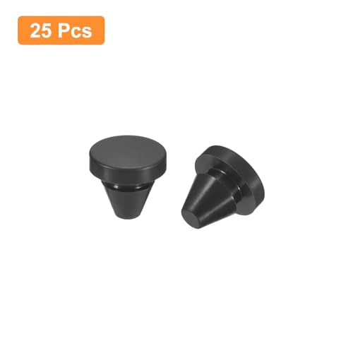 UXCELL 25pc Silicone Round Snap-in Locking Plugs for 6-7mm Holes, Waterproof Hole Stoppers for Metal Tube & Furniture End Caps, Black - size: 6-7mm