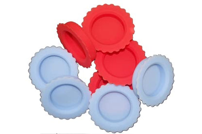 Masun Silicone mason jar lids Made to fit both Wide and Regular Mouth mason jar. (Red, Blue 8 Pack) - color: Red, Blue 8 Pack