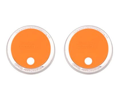 2 Pack, Tangerine Regular Mouth Silicone Straw Hole Tumbler and Fermentation Lids with Stainless Steel Bands by Mason Jar Lifestyle - color: Tangerine, size: Regular Mouth