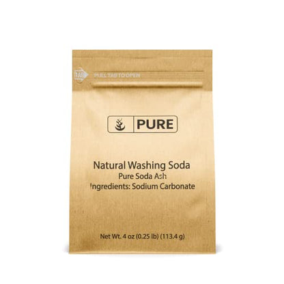 PURE ORIGINAL INGREDIENTS, Washing Soda, 4 Oz | Laundry Booster & Water Softener for Cleaner Clothes, Brighter Whites & Fresh Laundry - size: 4 Ounce