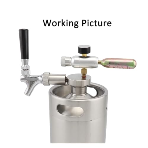 Home Brewing Beer Spear Faucet Tap and CO2 Regulator Homebrew Beer Dispenser Tap for 2L 3.6L 4L Stainless Steel Mini Keg Beer Growler Brewing Accessories