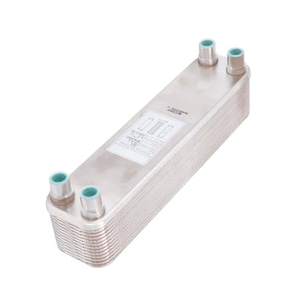 Rengue Stainless Steel Plate Heat Exchanger Brazed Plate Heat Exchanger Chiller 304 Stainless Steel with 99.9% Copper Brazing for Beer Wort Water Laboratory Exchange