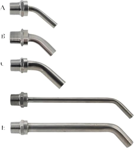 Wine Making- Home Brewing Stainless Steel Pickup Tube 1/2" Male NPT 3/8" 1/2" 5/8" OD Tube Homebrew BK HLT Keg/Kettle Dip Tube Whirlpool Arm Wine Accessories(C)