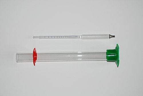 Proof & Tralle Hydrometer with 14" Glass Test Jar