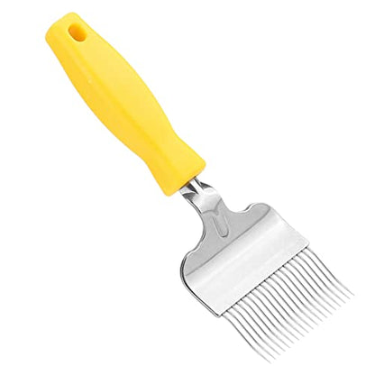 Tnfeeon Stainless Steel Honey Comb Uncapping Fork, Beekeeping Tine Tool with Sharp Tines Plastic Handle for Hive Maintenance Apiary Equipment Drone Brood Varroa Inspection Tool