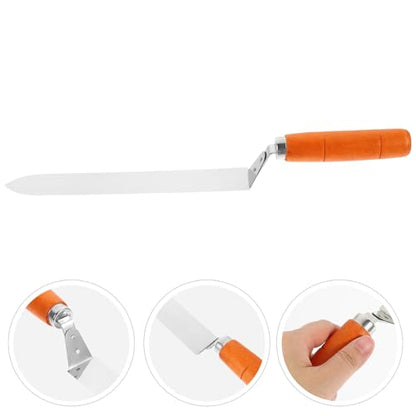 Beekeeper Scraper Tool with Wooden Handle Double Flat Cut Honey Uncapping Knife for Beekeeping Rust-Resistant Hive Tool for Efficient Honey Harvesting Random Random Color