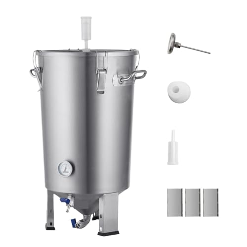 SucceBuy 8 16 GALLON Beer Brew Fermentor Brew Bucket Fermentor for Brewing Home Brewing Supplies with Base Kettle Stock Pot(8gal) - color: 8gal