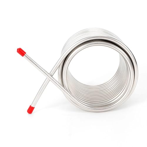 50' Brew Supply Stainless Steel Wort Chiller Cooling Coil Pipe Double Layer, Home Brewing Beer Immersion Stainless Steel, Beer Wine Cooler, Homebrew Immersion Chiller Cooling Pipe