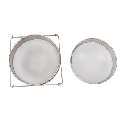 Double Sieve Honey Strainer Stainless Steel Mesh Filter Equipment for Home Beekeeping 2 Units