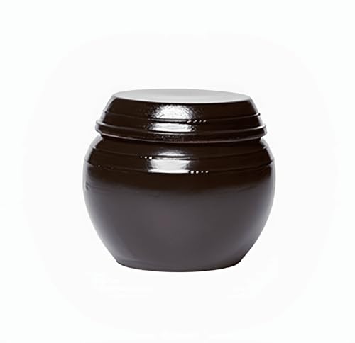 Earthenware Onggi Korean Traditional Clay Jar Mini Ceramic Canister/Handmade Food Storage Container for Tea, Coffee Bean, Salt/Breathing Clay Pot Kimchi Fermentation Crock (500ml(17oz)) - size: 16.9 Ounces