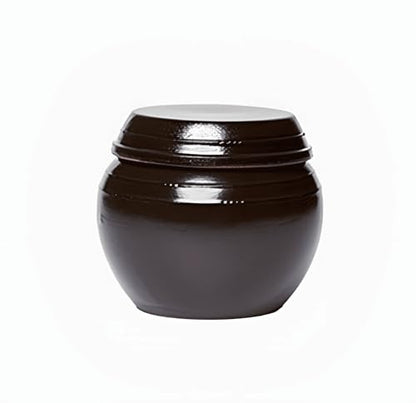 Earthenware Onggi Korean Traditional Clay Jar Mini Ceramic Canister/Handmade Food Storage Container for Tea, Coffee Bean, Salt/Breathing Clay Pot Kimchi Fermentation Crock (500ml(17oz)) - size: 16.9 Ounces