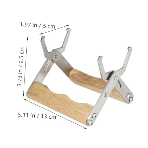 Abaodam 4pcs Stainless Steel Beekeeping Frame Gripper and Hive Frame Holder with Wood Handle for Beekeepers Honey Harvesting and Hive Inspection Tool