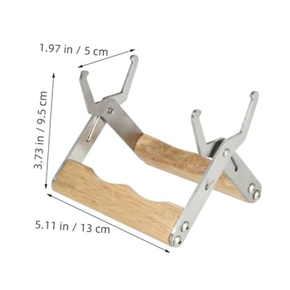 Abaodam 4pcs Stainless Steel Beekeeping Frame Gripper and Hive Frame Holder with Wood Handle for Beekeepers Honey Harvesting and Hive Inspection Tool