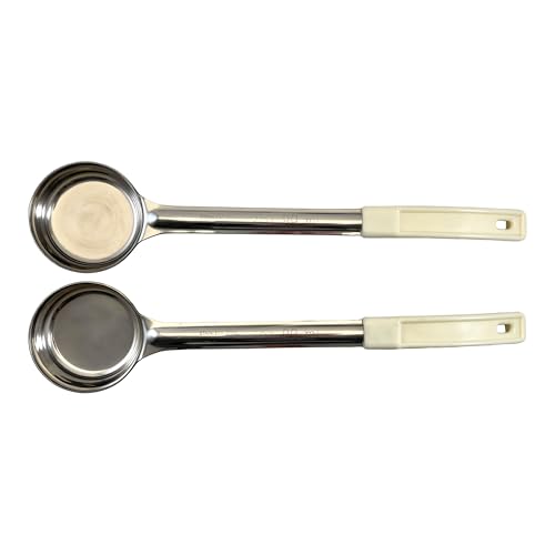 3 oz Solid Stainless Steel Portion Control Ladle Spoon | Commercial-Grade Spoodle for Portioning & Serving - Soups, Sauces & Buffet Service. Color-Coded by Size. Dishwasher Safe. - size: 3 Ounce Solid