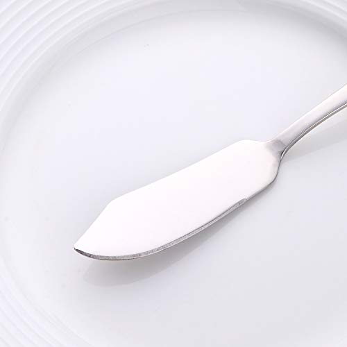 Stainless Steel 18/10 Cheese Desert Knives, Set of 4, Baikai Breakfast Butter Knife, Slicer Sandwich Spreader (Silver) - color: Silver