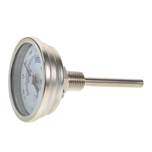 FRCOLOR 304 Stainless Steel Kettle Thermometer 2-inch Dial Dual-Metal Wine Thermometer for Brewing Equipment with Corrosion-Resistant Stem and Accurate Reading