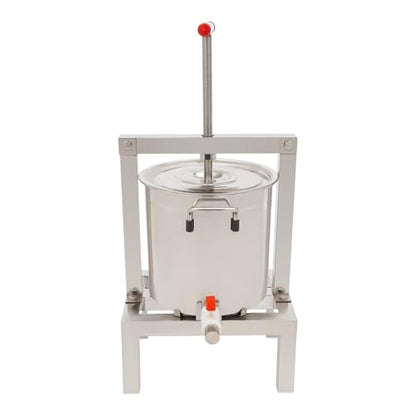 10L Stainless Steel Manual Honey Press Machine, Multifunctional Fruit Wine Press, DIY Juice Olive Oil Cheese Extractor Press for Home Apiary Farm Food Factory