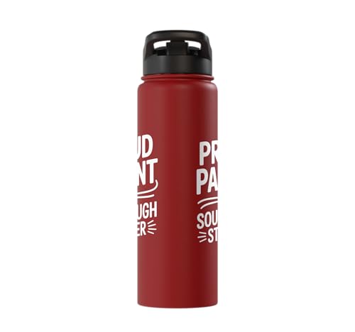 Proud Parent Sourdough Starter Active Yeast Stainless Steel Insulated Water Bottle - color: Red