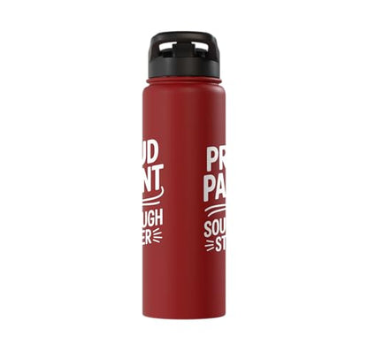 Proud Parent Sourdough Starter Active Yeast Stainless Steel Insulated Water Bottle - color: Red