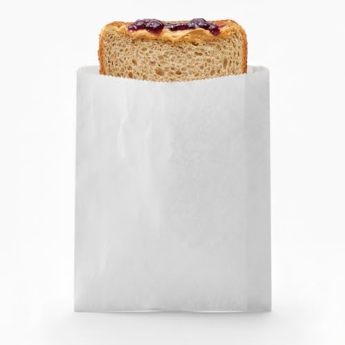 White Paper Bags 6x6.5" - Restaurant Takeout Sandwich Bags for Fast Food, Deli, Food Truck - 1000 Count Bulk - style: Large White