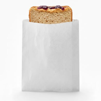 White Paper Bags 6x6.5" - Restaurant Takeout Sandwich Bags for Fast Food, Deli, Food Truck - 1000 Count Bulk - style: Large White