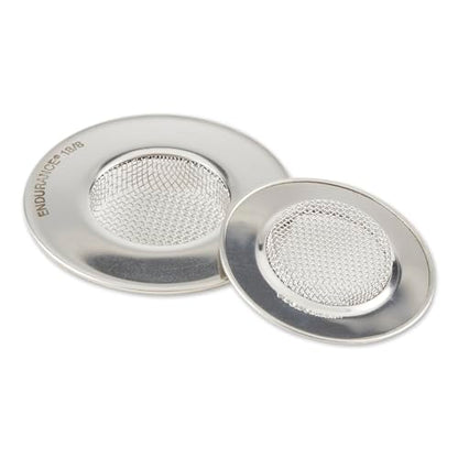 RSVP International Stainless Steel Kitchen Sink Strainer, Food Scrap Trap, Dishwasher Safe, Stainless Steel, Strainer Set of 2 Assorted - size: Strainer Set of 2 Assorted