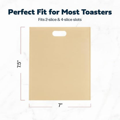 Reusable Toaster Bag - For Grilled Cheese Sandwiches, Pizza Rolls, + - Nonstick Toaster Bags Made of Teflon - BPA & PFOA Free Little Bags - Toaster Bags Reusable Up To 50 Uses (Set of 4)