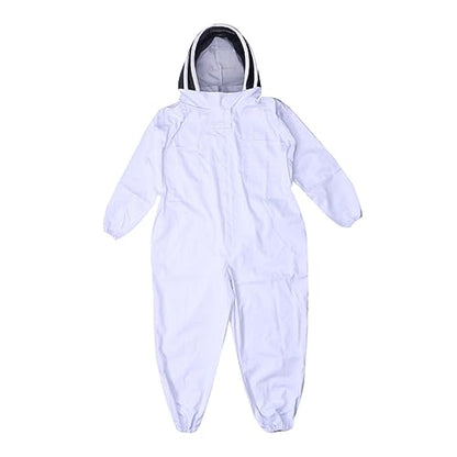 Beekeeping Suit Elastic Cuffs Ankles Full XXL White Professional Beekeeper Supplies